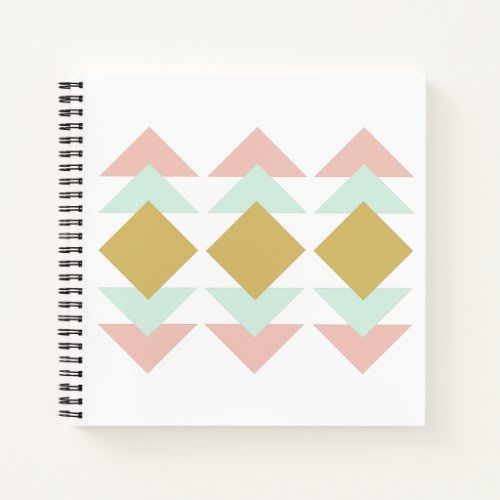 Blush and Mint Modern Geometric Triangle Art Notebook