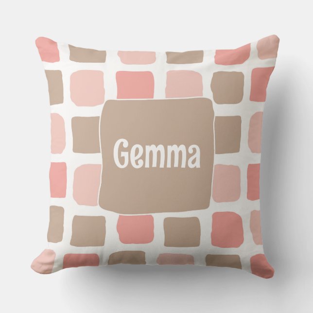 Blush and Natural Nursery Decor for Girls Throw Pillow (Front)