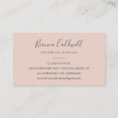 Blush and Navy Flowers | Blue Business Card (Back)