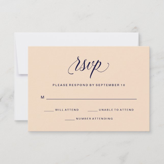 Blush and Navy Typography | RSVP (Front)