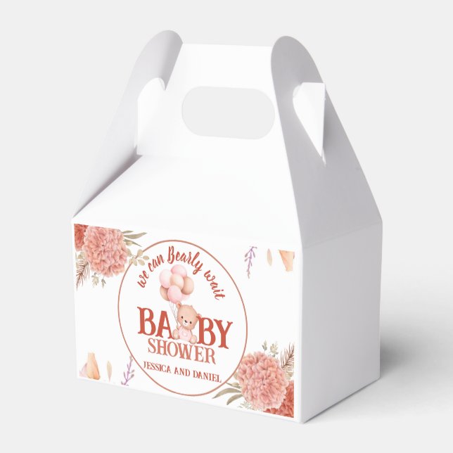 Blush and Pink Bear Baby Shower Favor Boxes (Back Side)