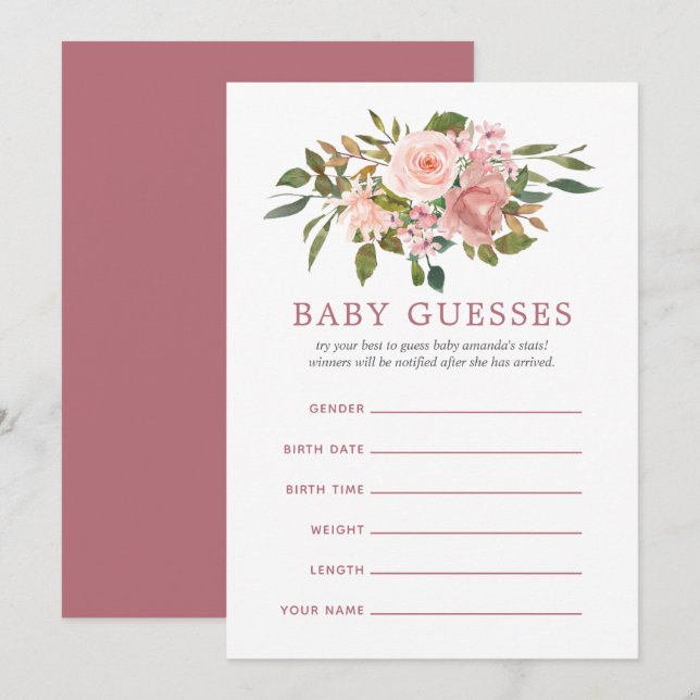Blush and Rose Gold Baby Shower Advice for Mom Invitation (Front/Back)