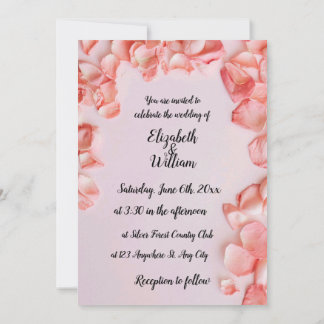Blush and Rose Petals Invitation