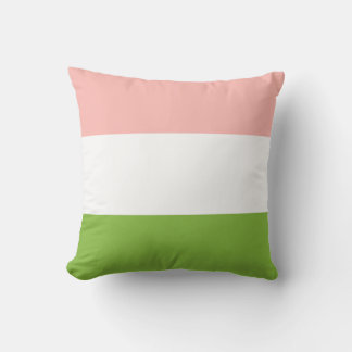 Blush and Spring Green Striped Pillow