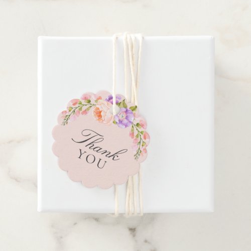 Blush and Violet Bloom Bridal Shower Favor Tags