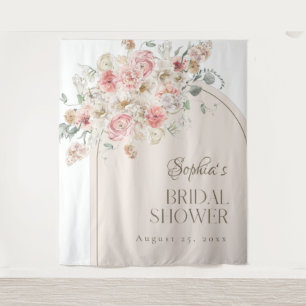 Blush and White Floral Arch Backdrop