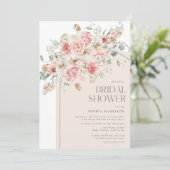 Blush and White Floral Arch Bridal Shower Invitation (Standing Front)