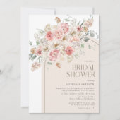 Blush and White Floral Arch Bridal Shower Invitation (Front)