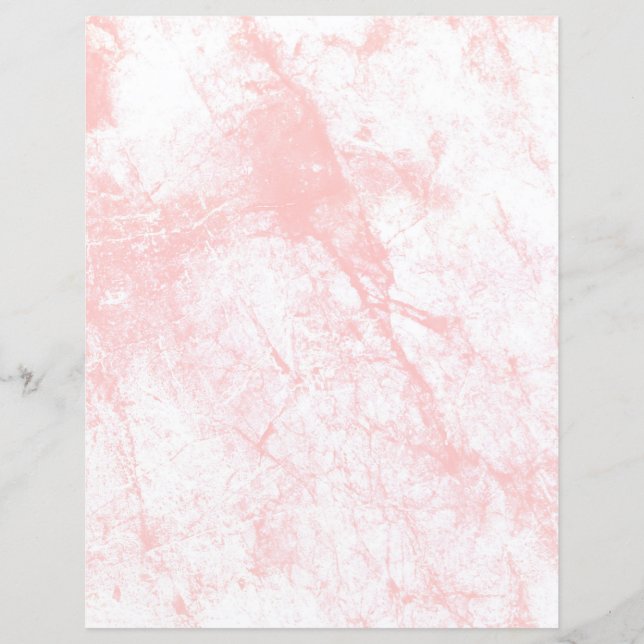 Blush and White Marble Scrapbook Paper (Front)