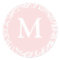Blush And White Monogram M Wedding Favor Stickers