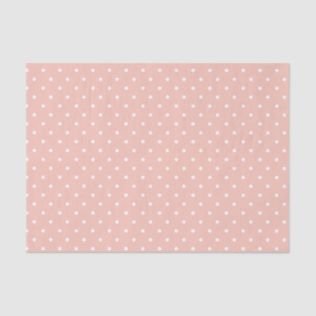 Blush and White Polka Dot Tissue Paper (Front)