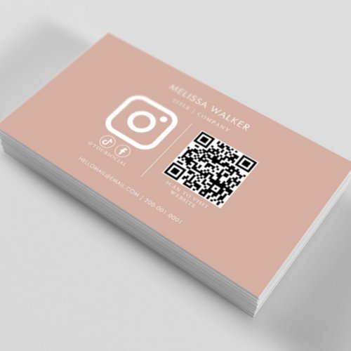 Blush and White Retro Business Card