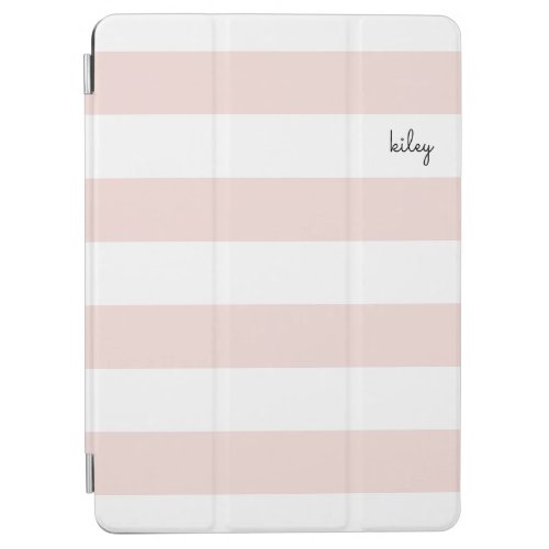 Blush and White Stripe Personalized iPad Air Cover