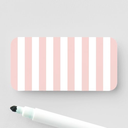 Blush and White Vertical Stripes Blank Name Tag