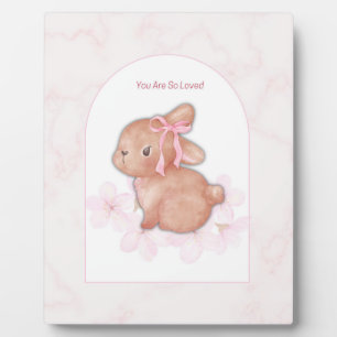 Blush Animal Nursery Wall Art Set Bunny, Teddy Plaque