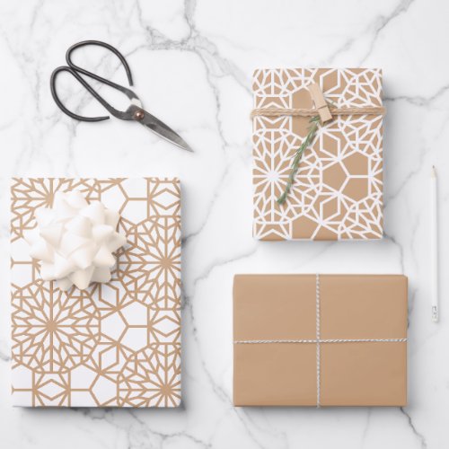 Blush Arabesque Geometric Pattern Wrapping Paper Sheets