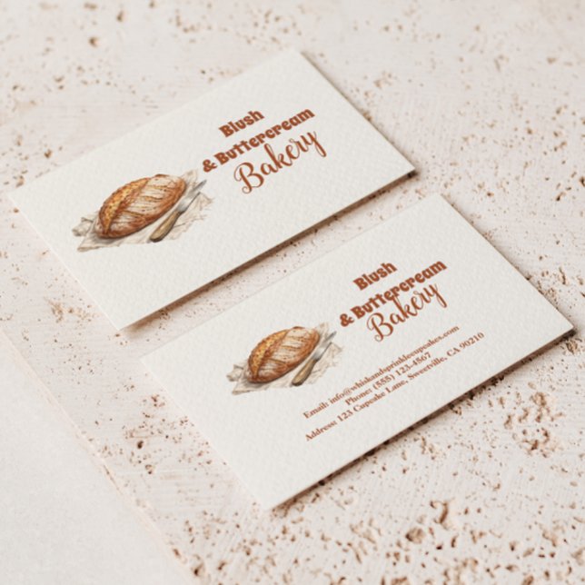 Blush Artisan Bread Bakery Business Card (Creator Uploaded)