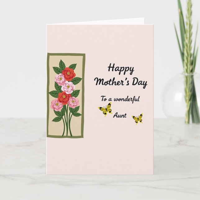 Blush Aunt Mothers Day Card (Front)