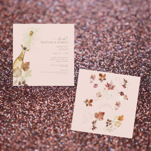 Blush Autumn Bridal Brunch & Bubbly Champagne Invitation