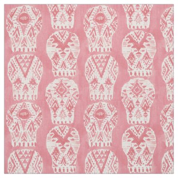 Blush AZTEC MUERTOS Tribal Sugar Skull Pattern Fabric Blush AZTEC MUERTOS Tribal Sugar Skull Pattern Fabric