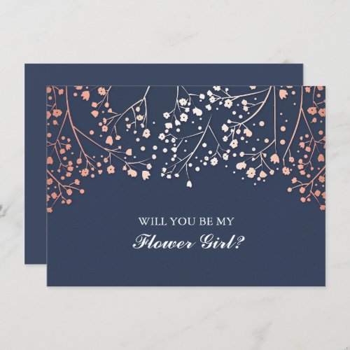 Blush Babys Breath Wedding Flower Girl Invitation