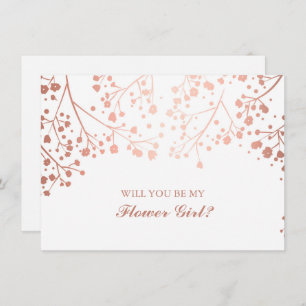 Blush Baby's Breath Wedding Flower Girl Invitation