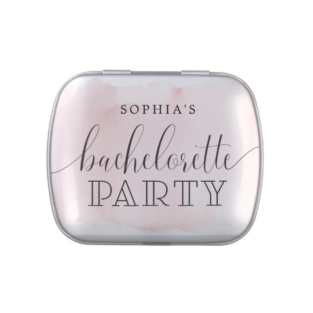 Blush Bachelorette Party Favor Candy Tin (Top)