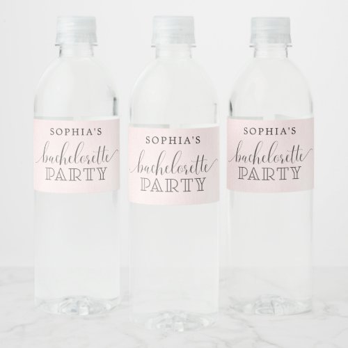 Blush Bachelorette Water Bottle Labels