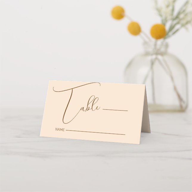 Blush Background Minimalism  Place Card (Front)