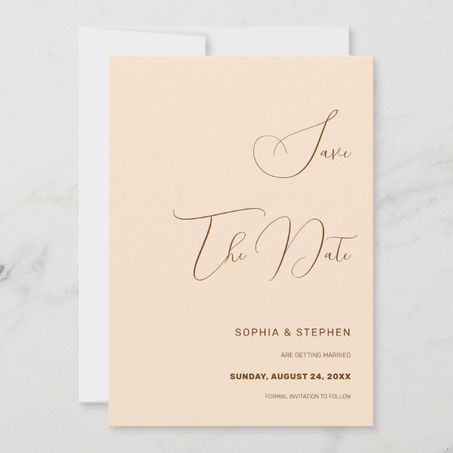 Blush Background Minimalism  Save The Date (Front)