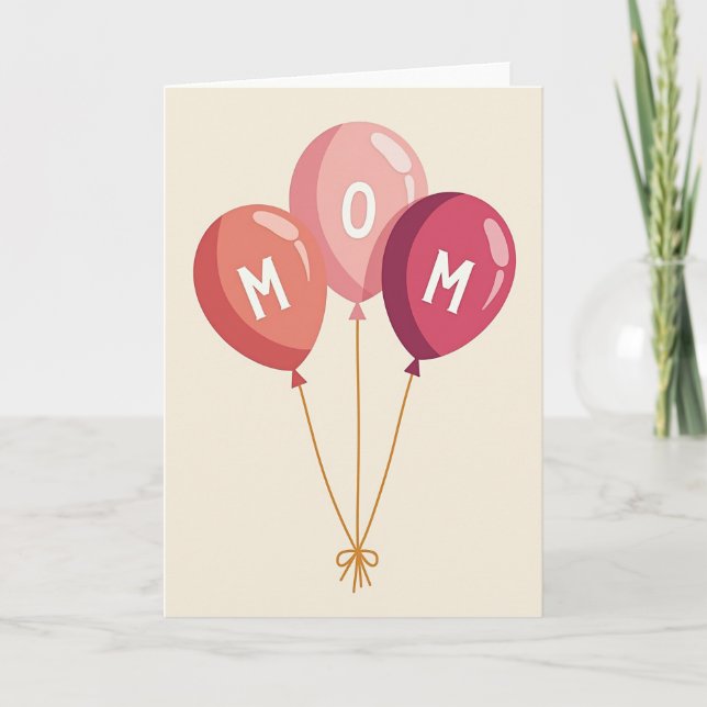 Blush Balloons Mothers Day Card (Front)