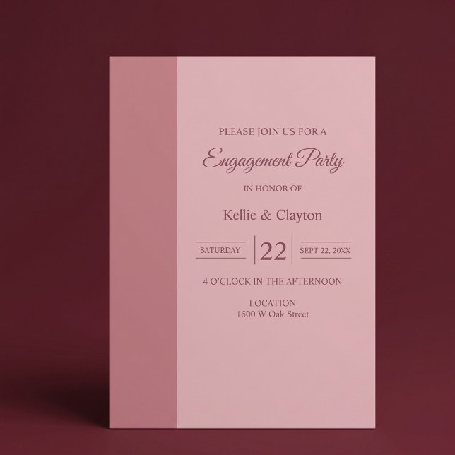 Blush Bar Minimalist Modern Engagement Party Invitation (Creator Uploaded)