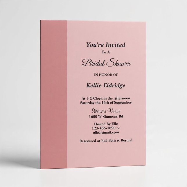 Blush Bar Minimalist Modern Invitation (Creator Uploaded)