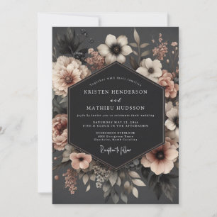 Blush Baroque Bloom Wedding Invitation