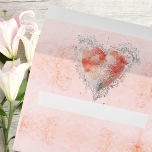 Blush Baroque Lace Sacred Heart Envelope
