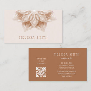 Blush Beige 3D Mandala Business Card