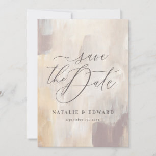 Blush beige abstract painted wedding photo