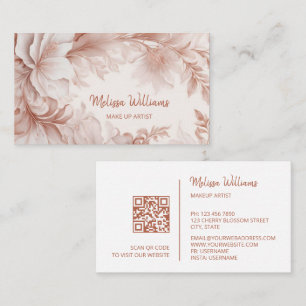 Blush Beige QR Code Business Card