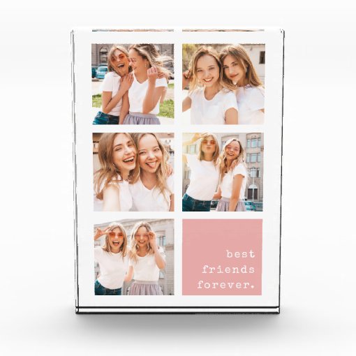 Blush Best Friends Forever Collage Photo Block Zazzle