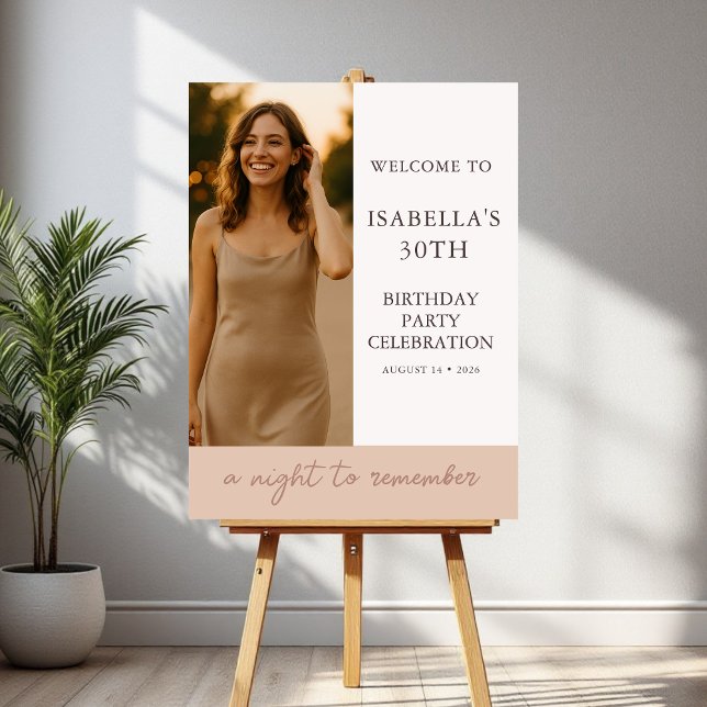 Blush Birthday Party Photo Welcome Foam Board (Creator Uploaded)