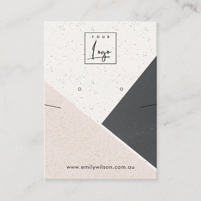  Blush Black Ceramic Necklace Earring Display Logo Business Card (Front)