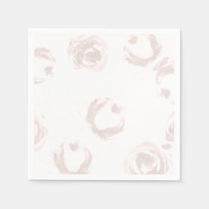 Blush Black Classy Floral Rose Dress Bridal Shower Napkins