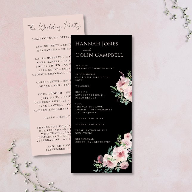 Blush & Black Elegant Floral Watercolor Program (Creator Uploaded)