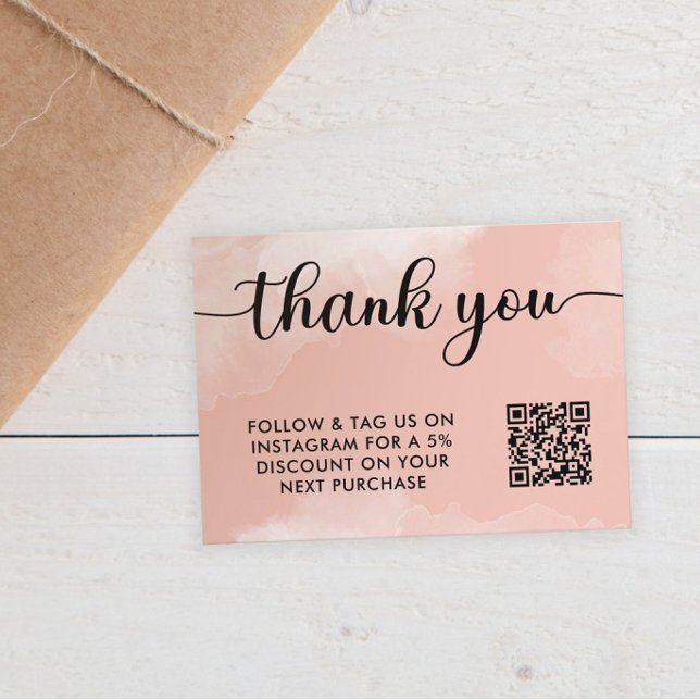 Blush Black QR Code Thank You Purchase Insert (Creator Uploaded)