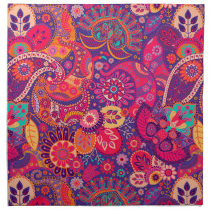 Blush Bloom: Artistic Pink Garden Pattern Cloth Napkin