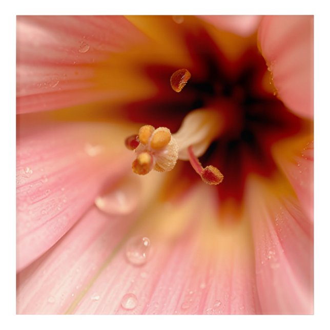 Blush Bloom – Dew-Kissed Flower Close-Up  Acrylic Print (Front)