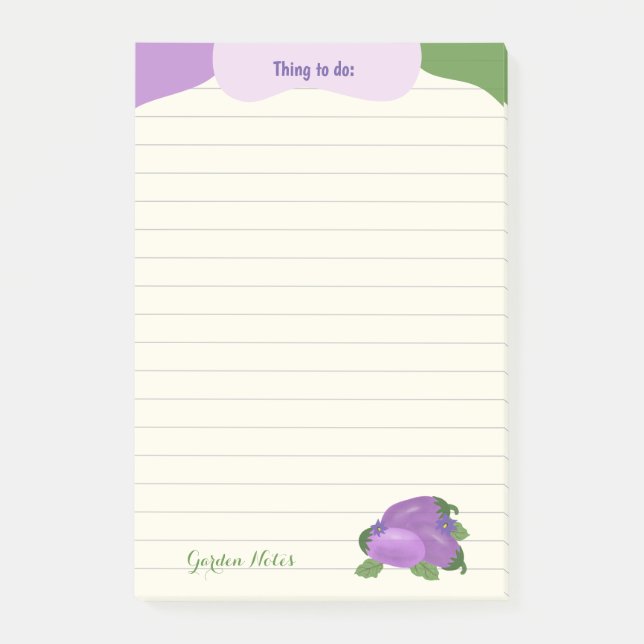 Blush & Bloom Eggplant Collection – Ivory Glow Post-it Notes (Front)