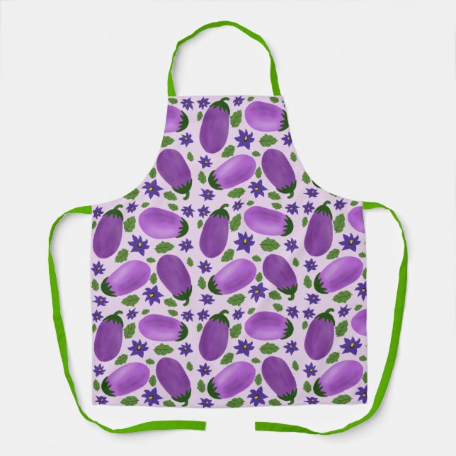 Blush & Bloom Eggplant Collection – Soft Lilac Apron (Front)
