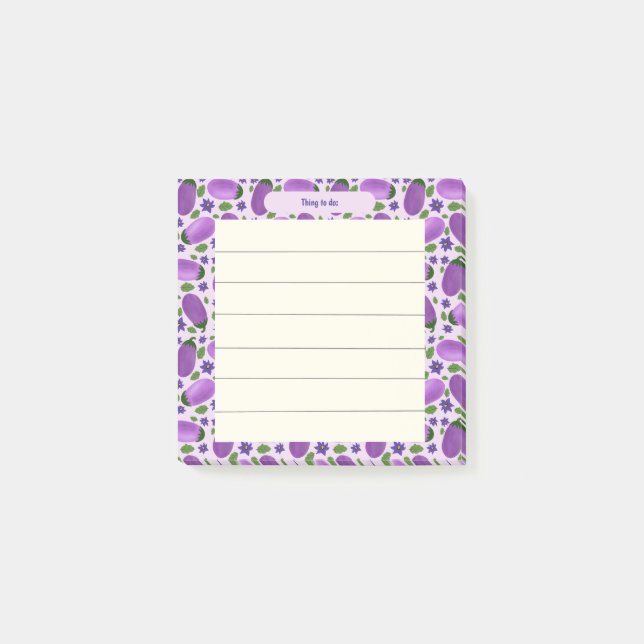 Blush & Bloom Eggplant Collection – Soft Lilac Post-it Notes (Front)