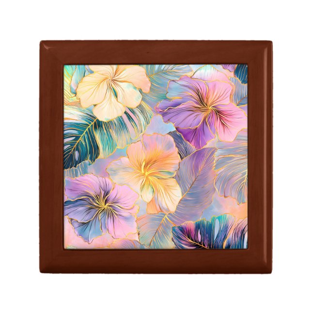 Blush Bloom Exotic Leaves Flower Gift Box (Front)